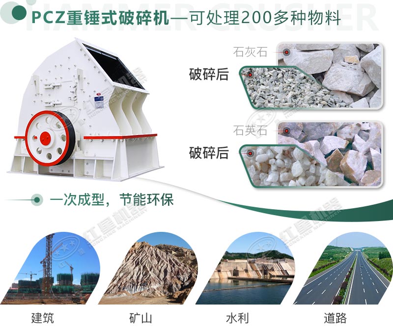 破碎多種物料，應(yīng)用領(lǐng)域廣