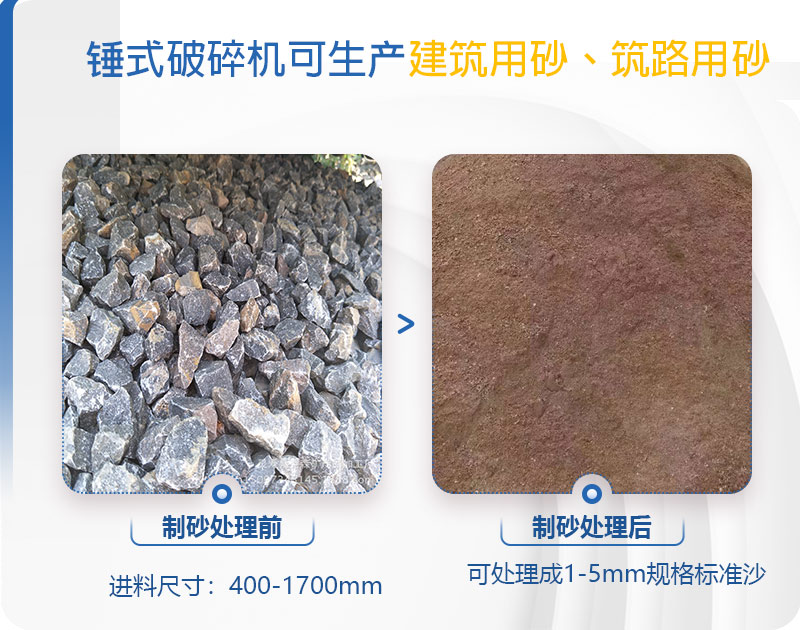 pcz1615重錘破可以制砂嗎，附現(xiàn)場視頻
